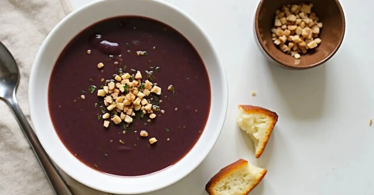 PURPLE BLACK BEAN SOUP RECIPE – vibrant and healthy soup with purple vegetables and black beans.