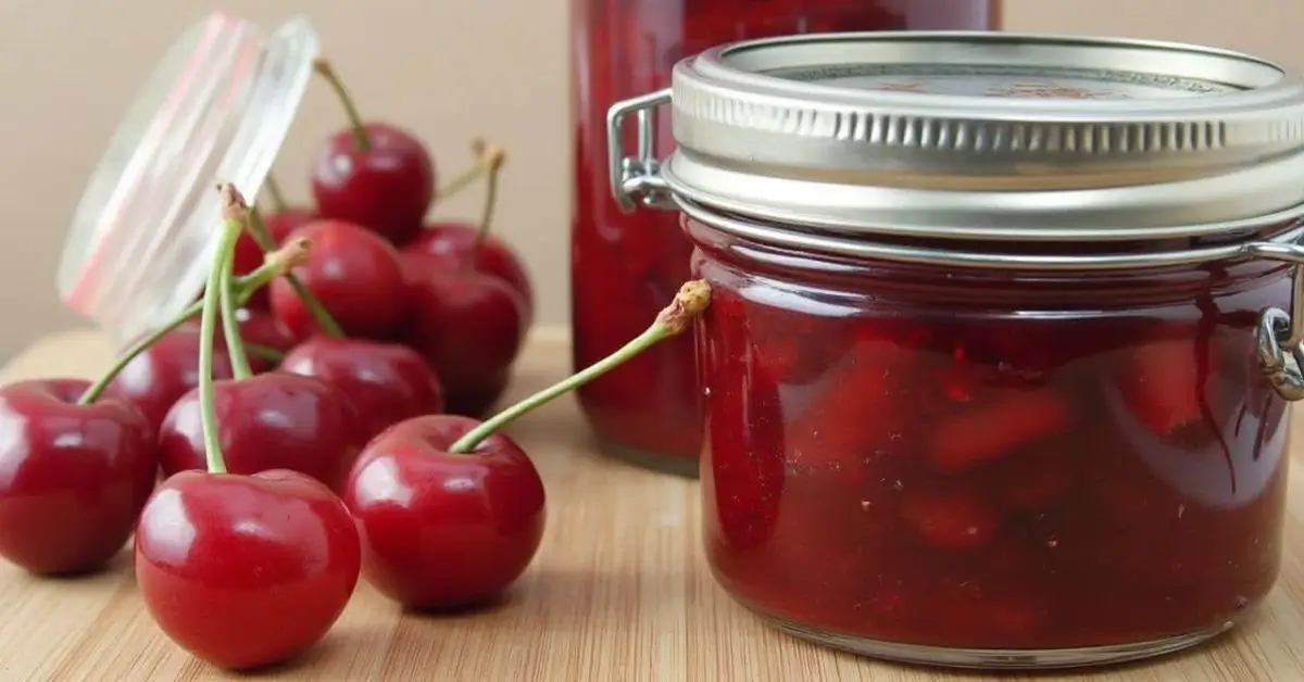 Recipe canned cherries canned cranberries in a vibrant dessert served with fruit topping and festive decorations.