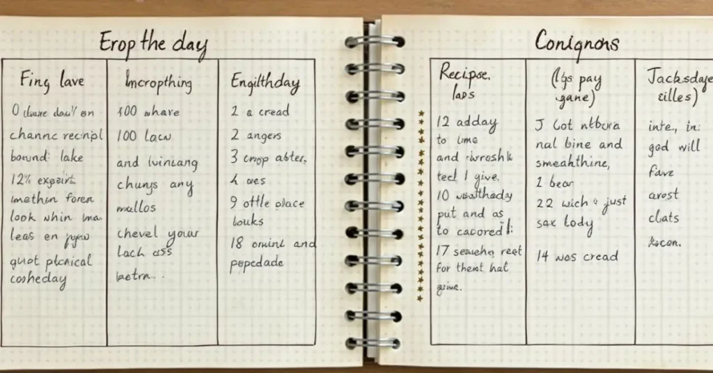 RECIPE JOURNAL showcasing organized recipes and cooking notes