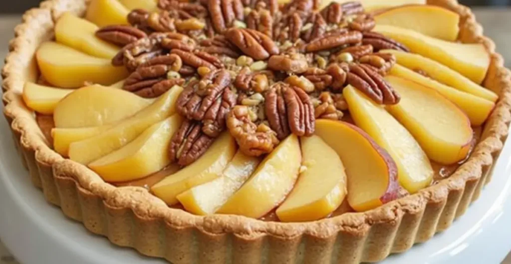 RECIPE FOR APPLE AND PECAN TART – A delicious tart with apples, pecans, and a buttery, flaky crust, perfect for celebrations and gatherings.

