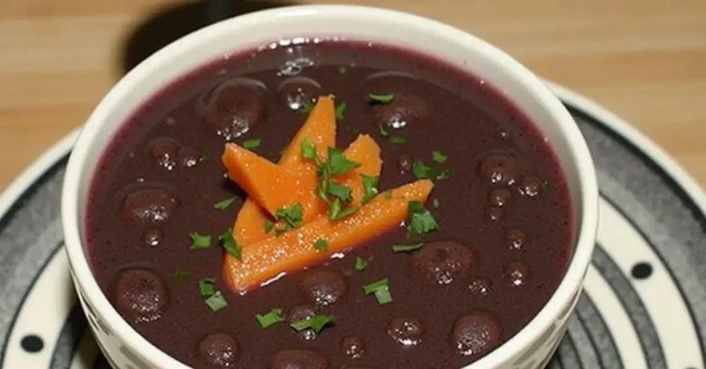 PURPLE BLACK BEAN SOUP RECIPE – vibrant and healthy soup with purple vegetables and black beans.