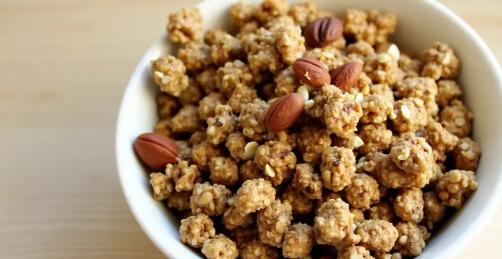 Vanilla Nut Granola Recipe - Homemade granola with oats, nuts, and sweeteners