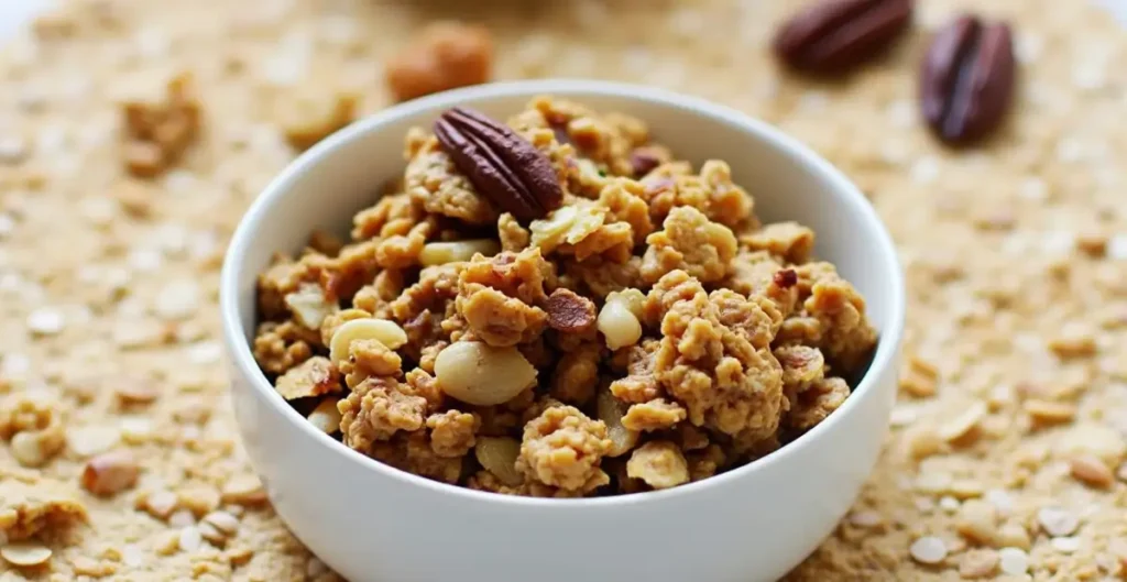 Vanilla Nut Granola Recipe - Homemade granola with oats, nuts, and sweeteners