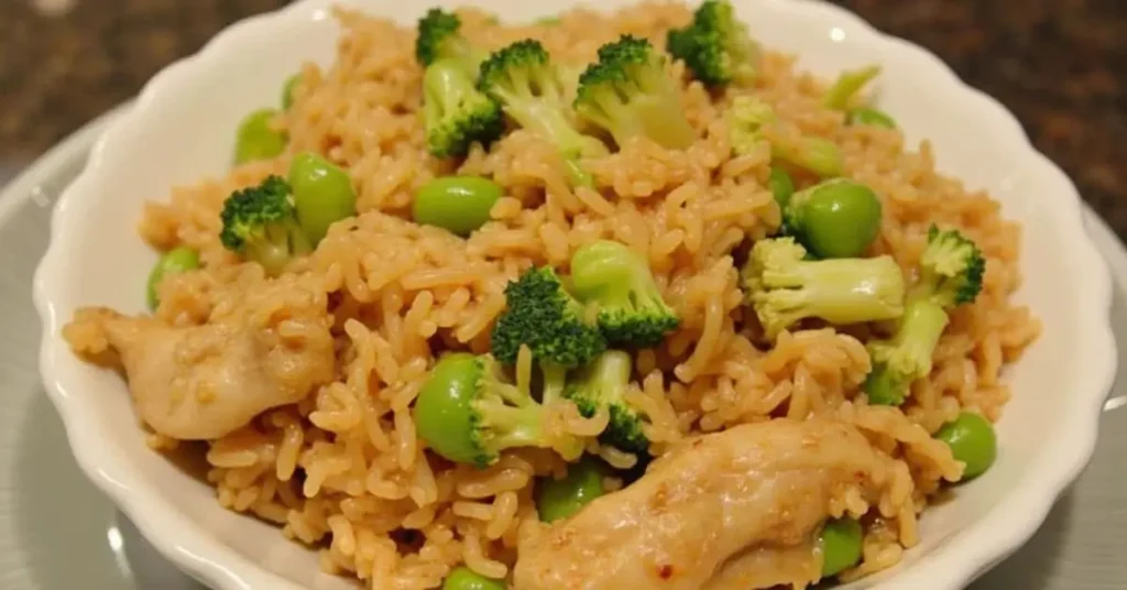 BENIHANA CHICKEN FRIED RICE RECIPE – A flavorful and easy-to-make Japanese hibachi-style fried rice with chicken, vegetables, and delicious seasonings.